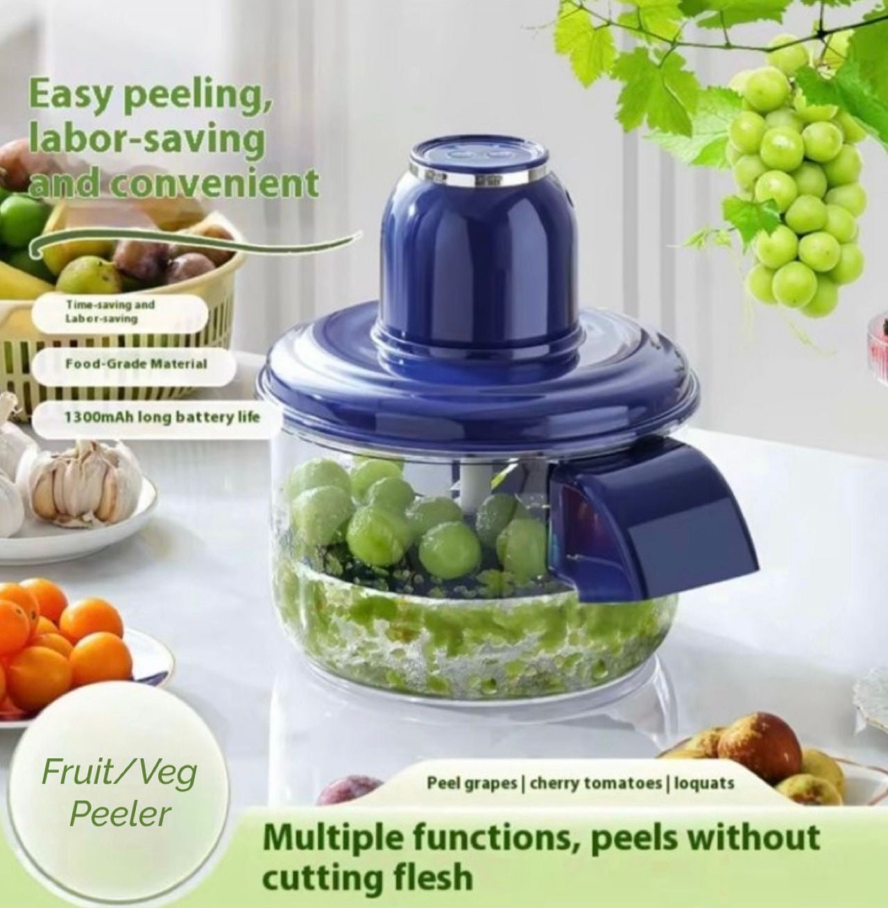 Automatic Rechargeable Peeler Machine - Effortless Fruit & Vegetable Peeling in Seconds
