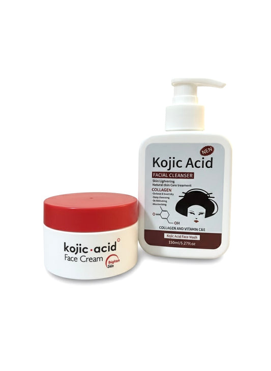 Kojic Acid Face Cream & Face Wash Set - Brightening Duo