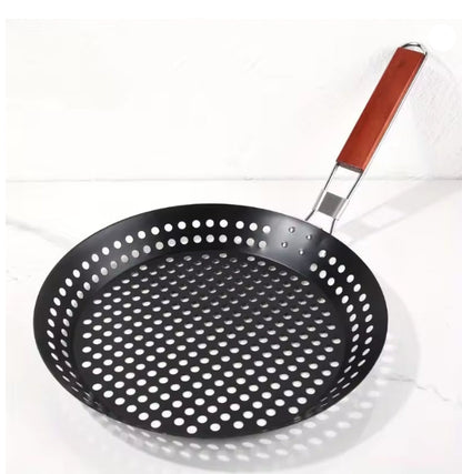 30cm Carbon Steel Grill Skillet with Foldable Handle