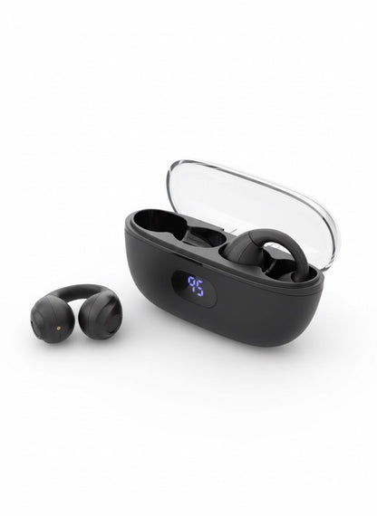 Wireless Bluetooth 5.3 Clip-On Earphones - 4 Hour Playtime with Charging Case