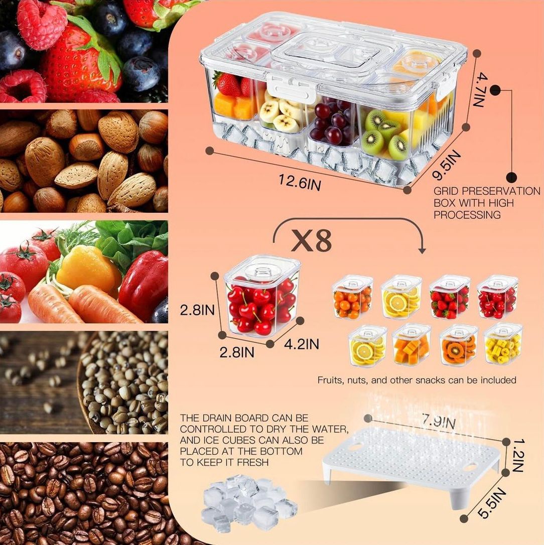 The Viral 8-Compartment Snack Organizer – Perfect for Road Trips, Picnics, & Hosting (Local Stock!)