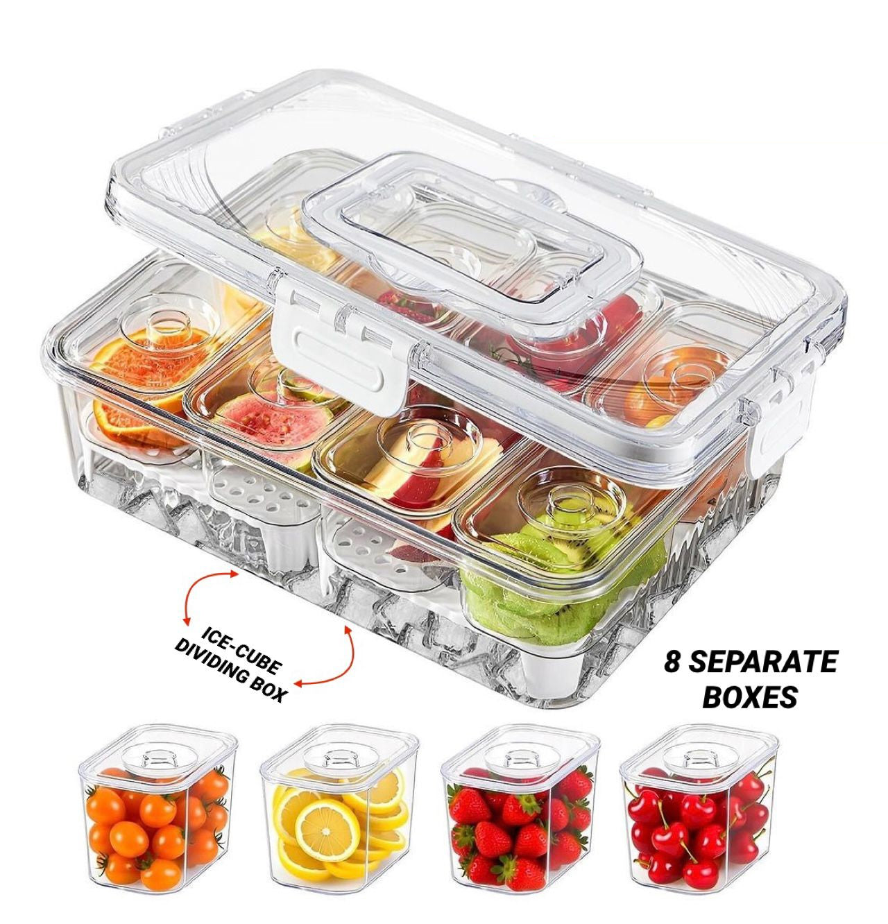 The Viral 8-Compartment Snack Organizer – Perfect for Road Trips, Picnics, & Hosting (Local Stock!)
